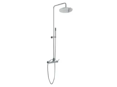 Shower panel - Wall-mounted shower panel with hand shower with overhead shower _ Gruppo Geromin